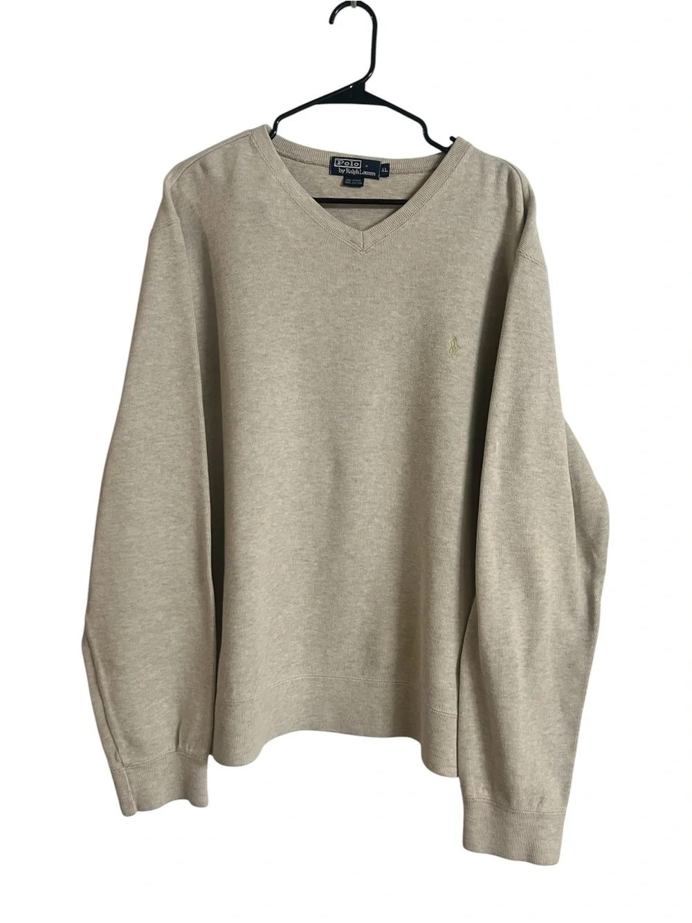 Polo by Ralph Lauren Cream V-Neck Sweater Size XLarge